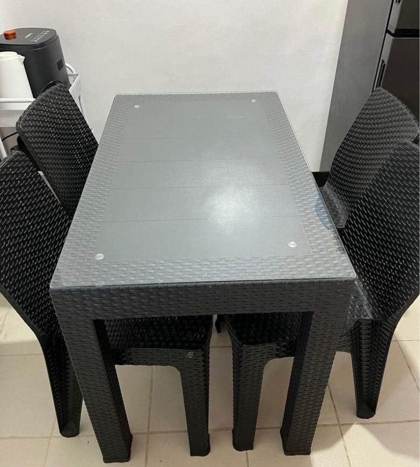 Rattan table and chairs plastic rattan 🐝 (Category: Tables & Sets) located in Manila. Submitted by katttt214 (Listing ID 1319730219, Image 1). Description: Plastic Rattan ‼️✨✨✨✨ brand new same day deliver on hand murang mura cod or GCASH.