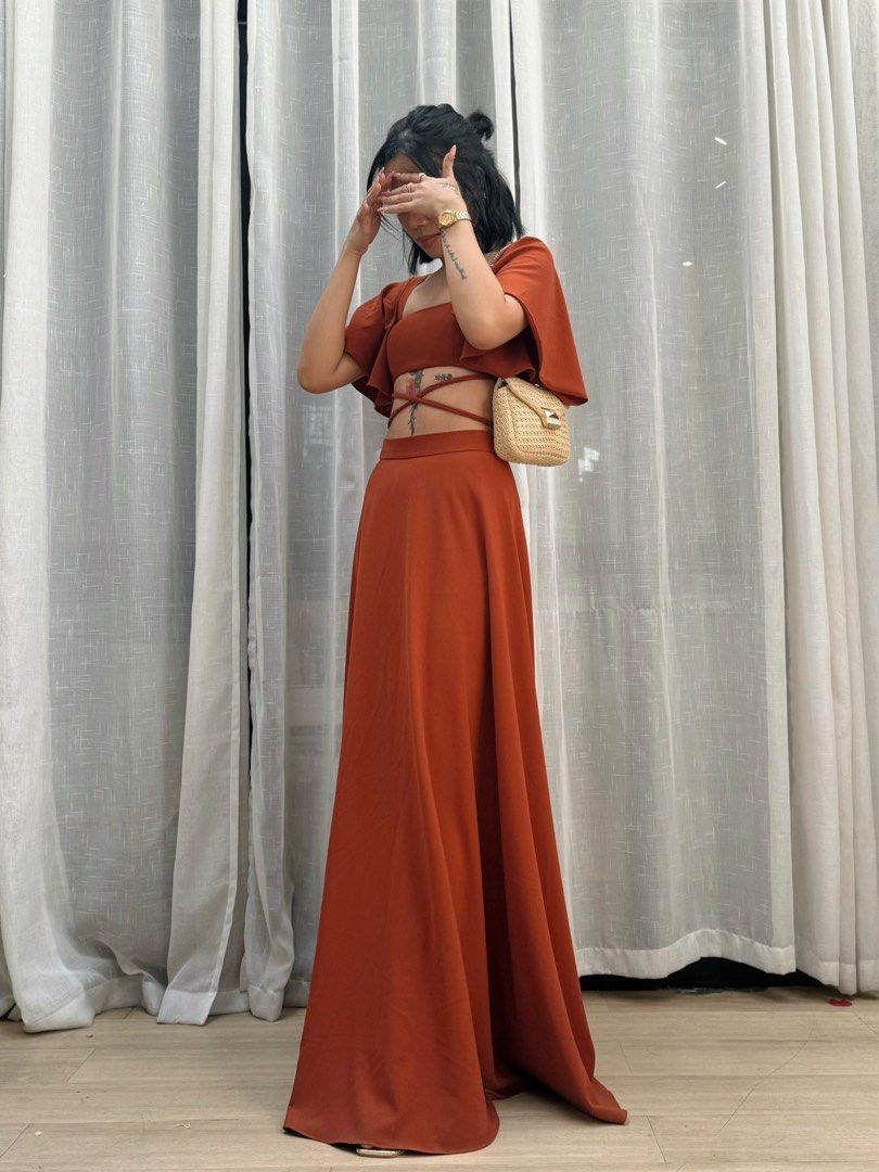 Rust orange dress outlet