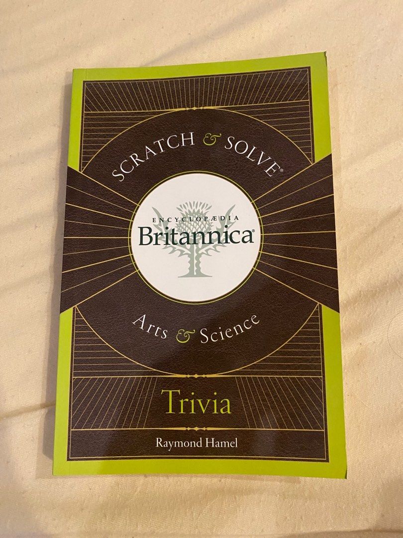 Scratch & Solve encyclopaedia Britannica Arts & science trivia book (Category: Textbooks) located in Pasay City. Submitted by trendystash (Listing ID 1319867772, Image 1). Description: Brand new .