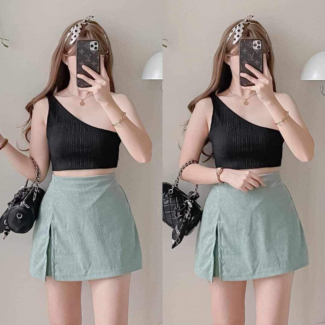 Skort with Slit Corduroy Women s Fashion Bottoms Other Bottoms on Carousell