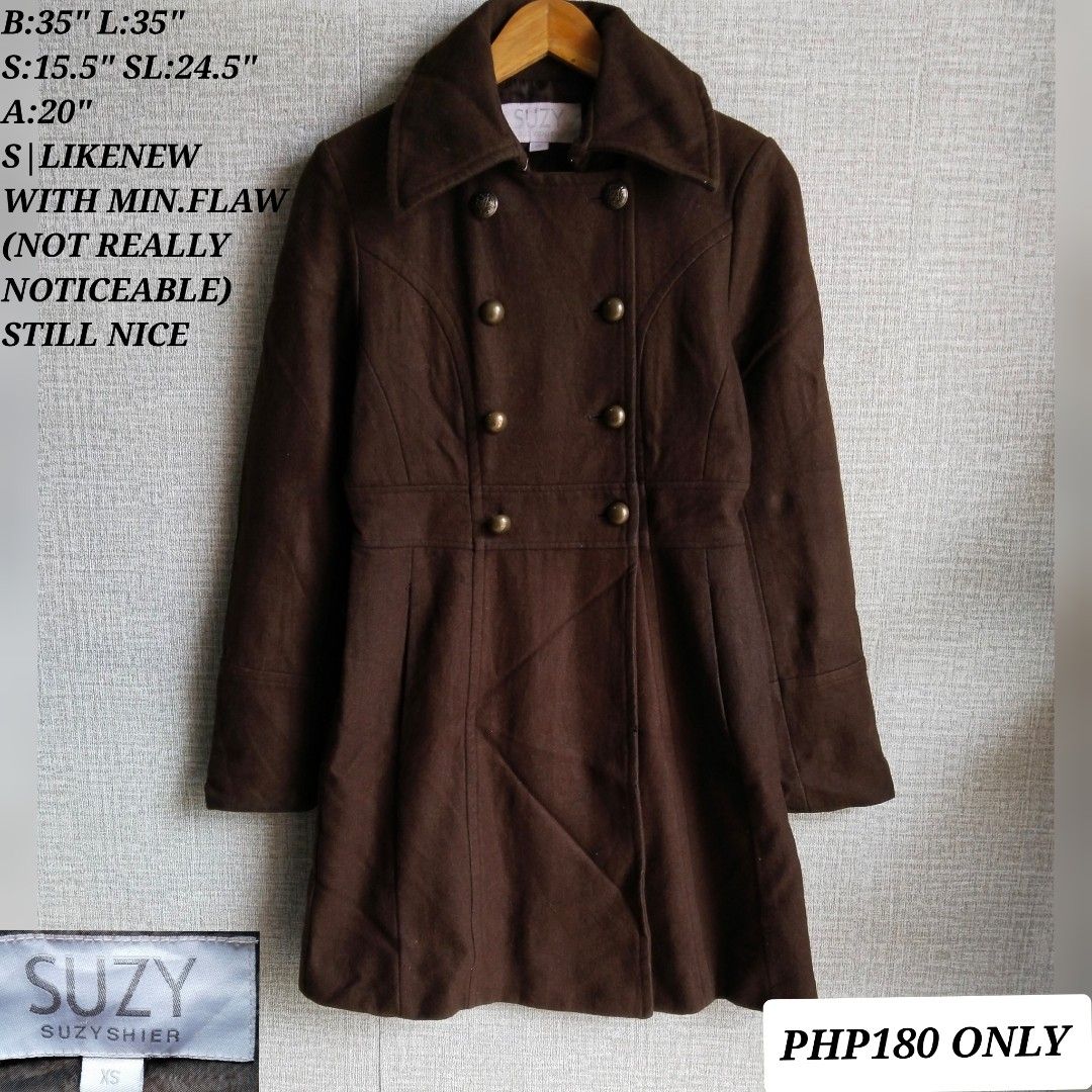 ON SALE SUZY SHIER DOUBLE BREASTED WOOL WINTER COAT Women s Fashion Coats Jackets and Outerwear on Carousell