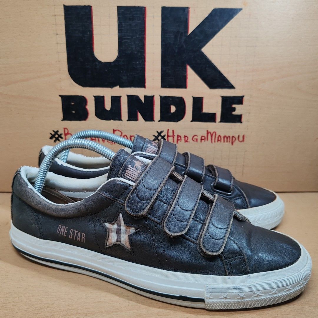 Leather converse velcro straps discount