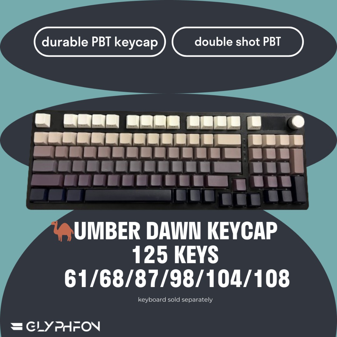 🐪Umber Dawn PBT Keycaps 125 Keys Royal Kludge Tecware