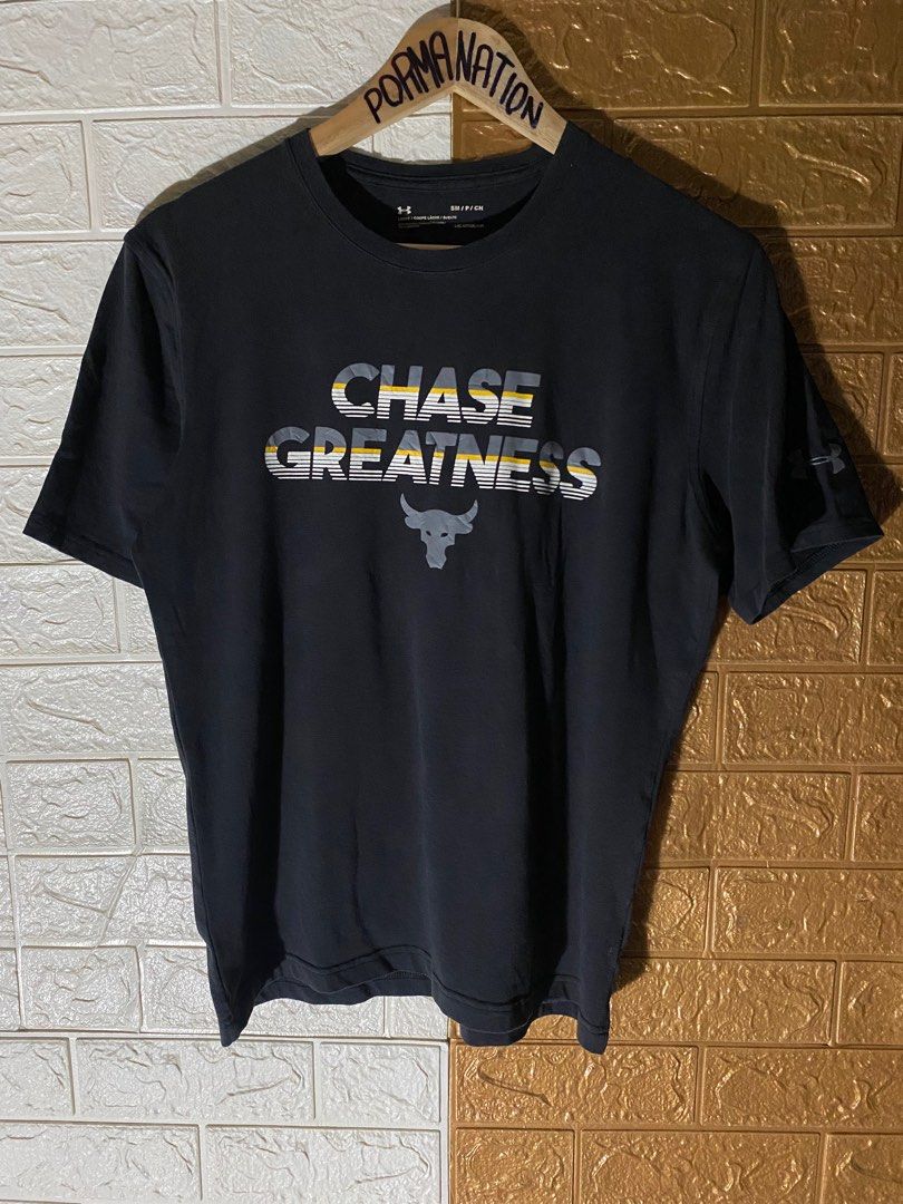 UNDER ARMOUR CHASE GREATNESS THE ROCK SHIRT Men s Fashion Tops Sets Tshirts Polo Shirts on Carousell
