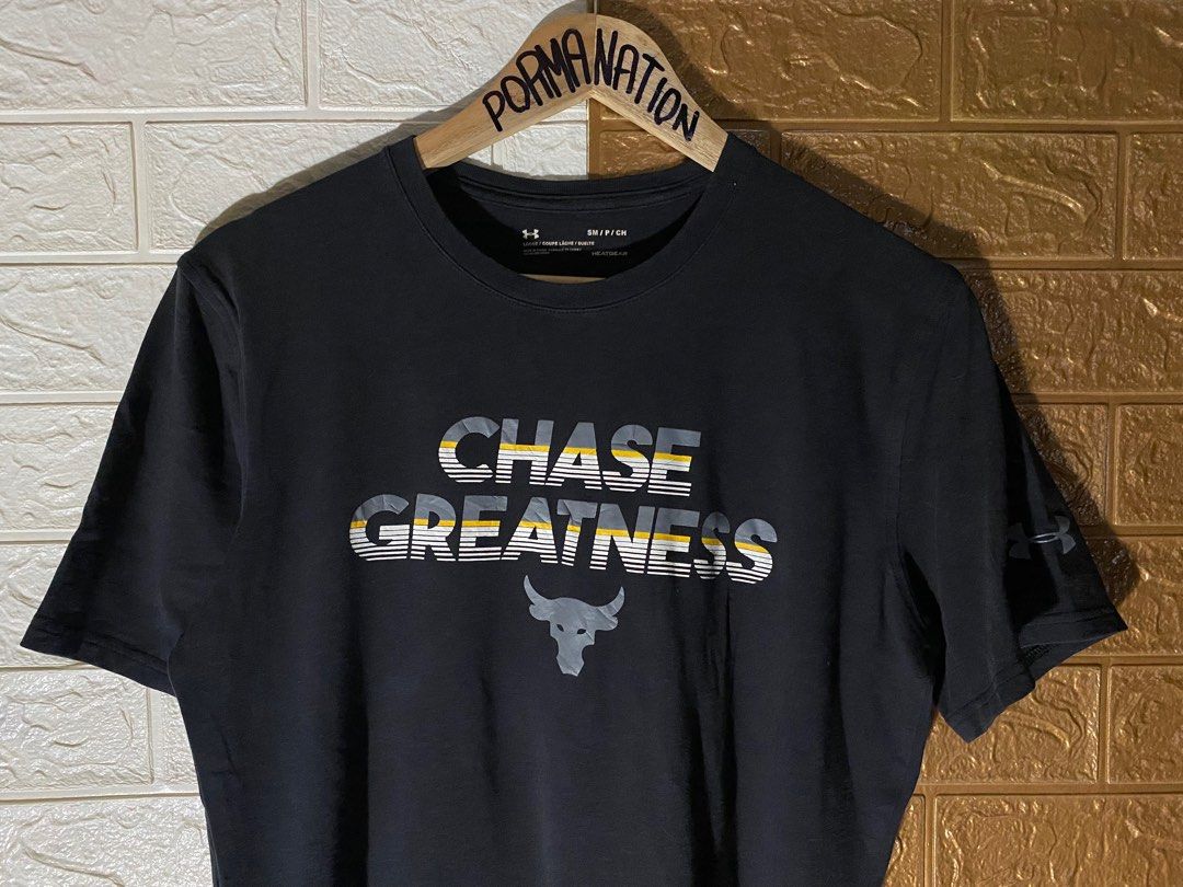 UNDER ARMOUR CHASE GREATNESS THE ROCK SHIRT Men s Fashion Tops Sets Tshirts Polo Shirts on Carousell