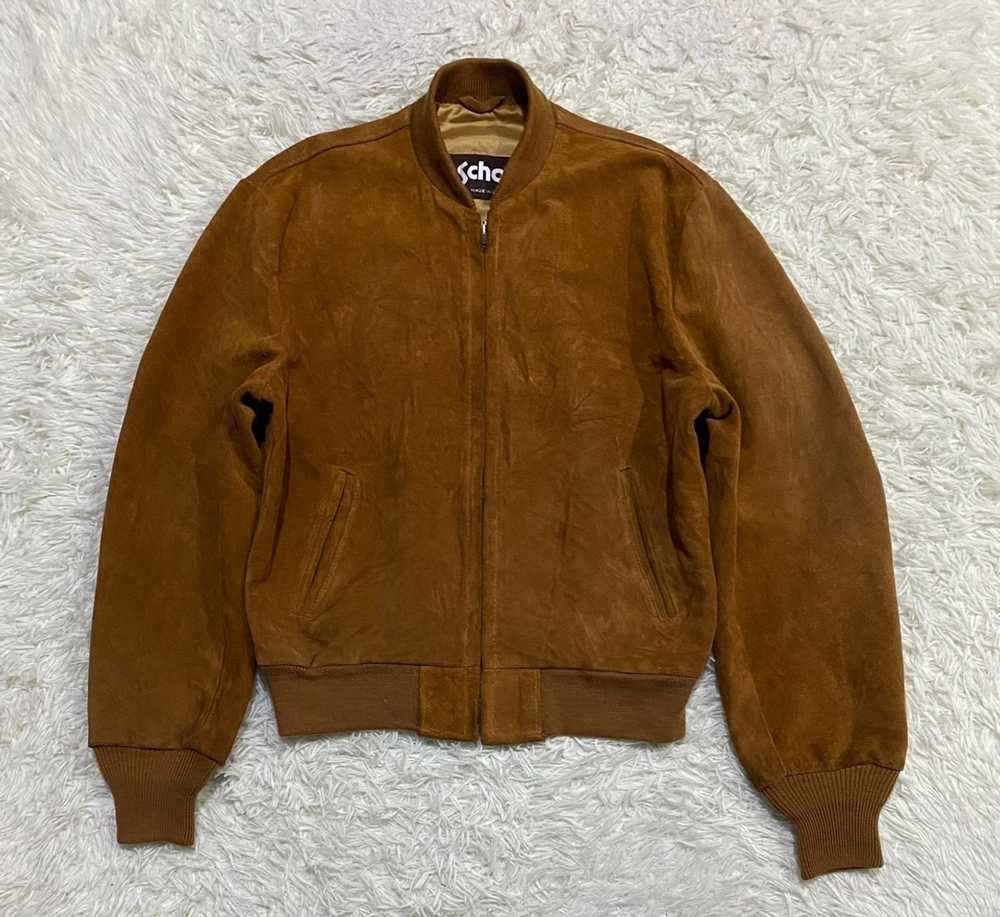 Vintage Schott Suede Leather NYC 327 Bomber Jacket, Men's Fashion