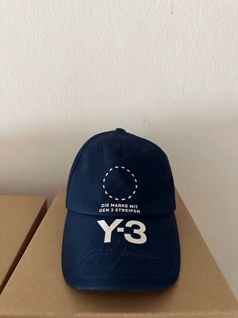 Y3 Yohji Yamamoto Adidas Y 3 Cap Hat Navy Blue The Brand With Three 3 Stripes Die Marke Mit Den 3 Streifen Men s Fashion Watches Accessories Caps Hats on Carousell