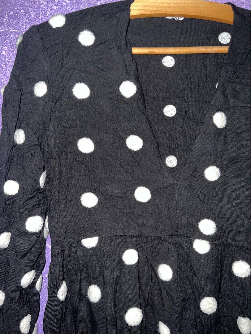 Zara Black & White Polka Dot Dress, Women's Fashion, Dresses & Sets, Dresses  on Carousell