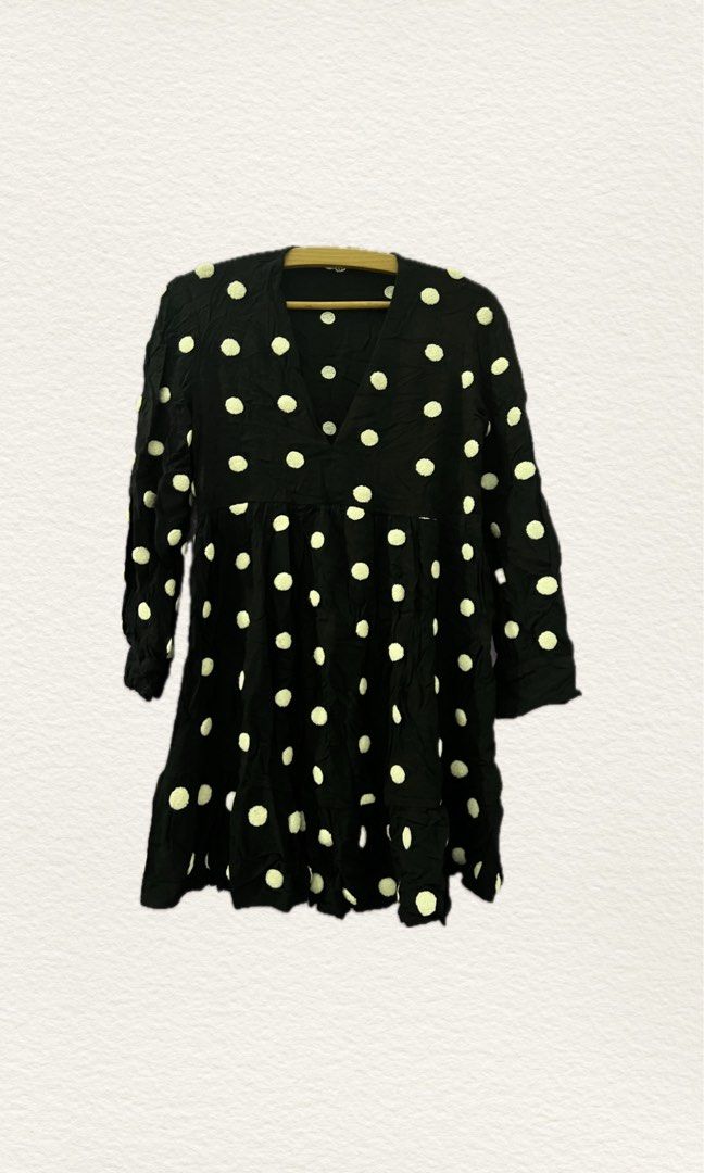 princess polly baby blue dress Zara Black White Polka Dot Dress