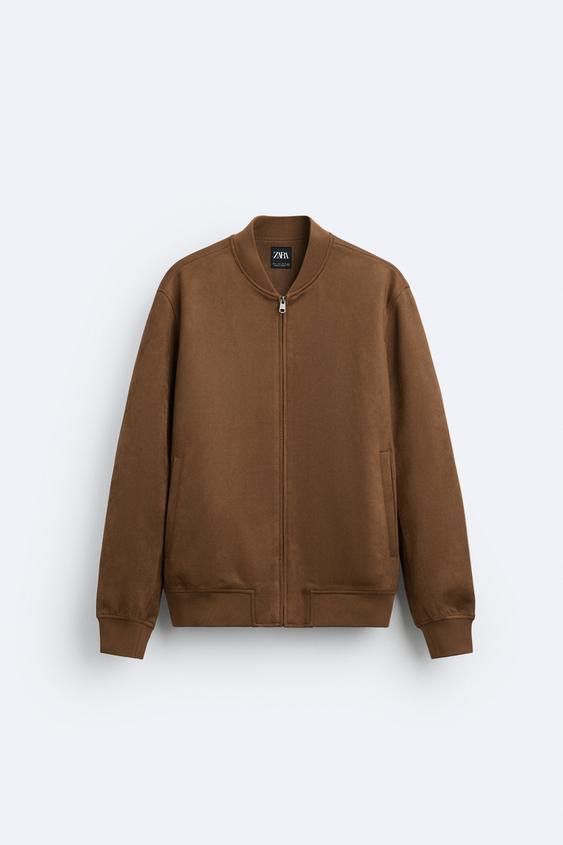 Brown Suede Bomber Jacket Zara Faux Suede Jacket Mens Zara Men Faux Suede  Jacket In Brown, Men's Fashion, Coats, Jackets