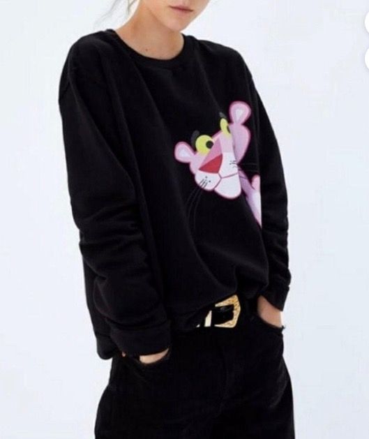 ZARA BNWT Pink Panther Jumper Sweater Women s Fashion Tops Other Tops on Carousell