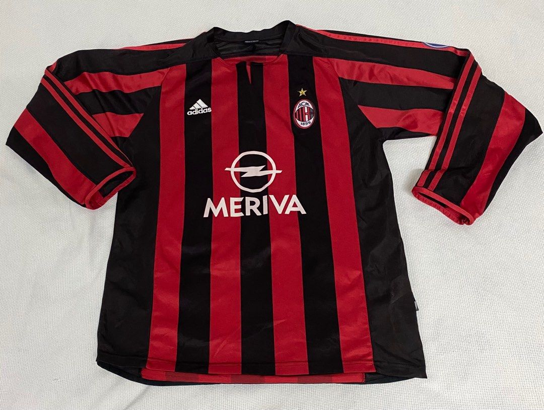 AC MILAN 2003/2004 ADIDAS HOME FOOTBALL JERSEY LONG SLEEVE MERIVA