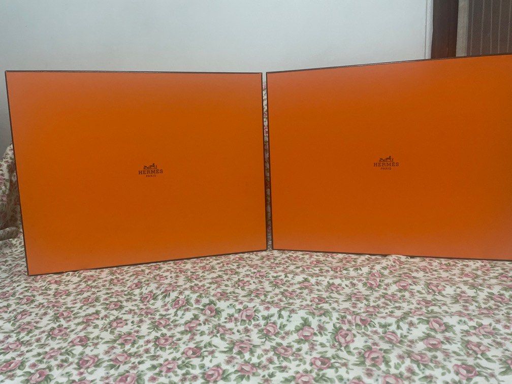 Authentic Hermes Box with free ribbon (Category: Storage Boxes & Baskets) located in Manila. Submitted by nihon_finds.ph (Listing ID 1320054914, Image 2). Description: Price depends on size‼️ Pm for mor info‼️ 35cm x 28cm x 12cm 32 cm x 24cm x 11cm 33 cm x 23cm x 8cm 28cm x 16cm x 9cm 33cm x 33cm x 3cm 25cm x 20cm x 4cm.