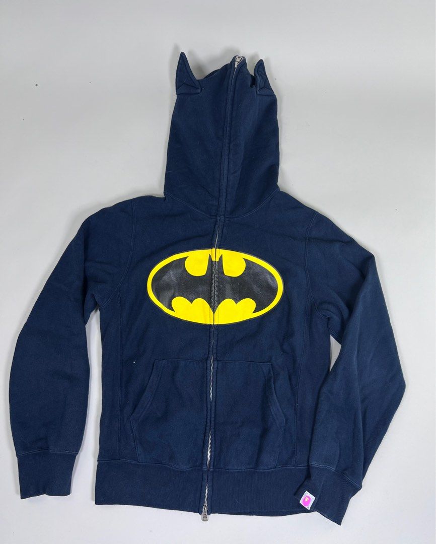 Bape x Batman DC comics Full zip hoodie Men s Fashion Coats Jackets and Outerwear on Carousell