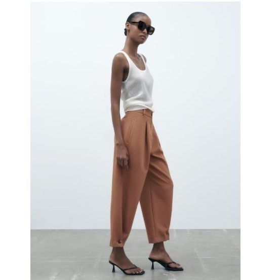 BNWT CARROT FIT TROUSERS (Category: Other Bottoms) located in Batangas. Submitted by anythingkavouge (Listing ID 1319996582, Image 1). Description: 🌷XS ON TAG. 🌷BEST FIT 25” WAISTLINE. 🌷ONHAND. 🌷READY TO SHIP. 📩DM ONLY IF BUYING. ‼️‼️📢📢📢📢📢📢📢📢📢📢📢‼️‼️ 📝NO WW. NO MEASUREMENTS. NO ACTUAL PIC-WHAT YOU SEE IS WHAT YOU GET❗️ 📝ALL SALES ARE FINAL. NO RETURN. NO EXCHANGE. NO REFUND. AUTHENTIC ZARA. GUARANTEED BNEW WITH TAGS UNLESS STATED