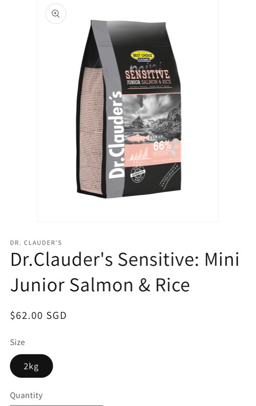 Dr clauder's junior salmon and rice top