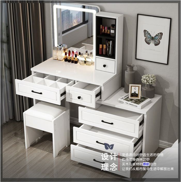Dressing Table (Category: Tables & Sets) located in Singapore. Submitted by os_hsh (Listing ID 1319930365, Image 2). Description: BRAND NEW !!! Ready Stock .. *Price indicate included installation and delivery. Dressing Table comes with stool, cabinet and mirror with LED lights. Size : Table 80*40*135 Cabinet 60*40*60 Colour : White , Black and White Cash on Delivery 🚚!!! FREE INSTALLATION 🛠 FREE DELIVERY 🚚 !!!.
