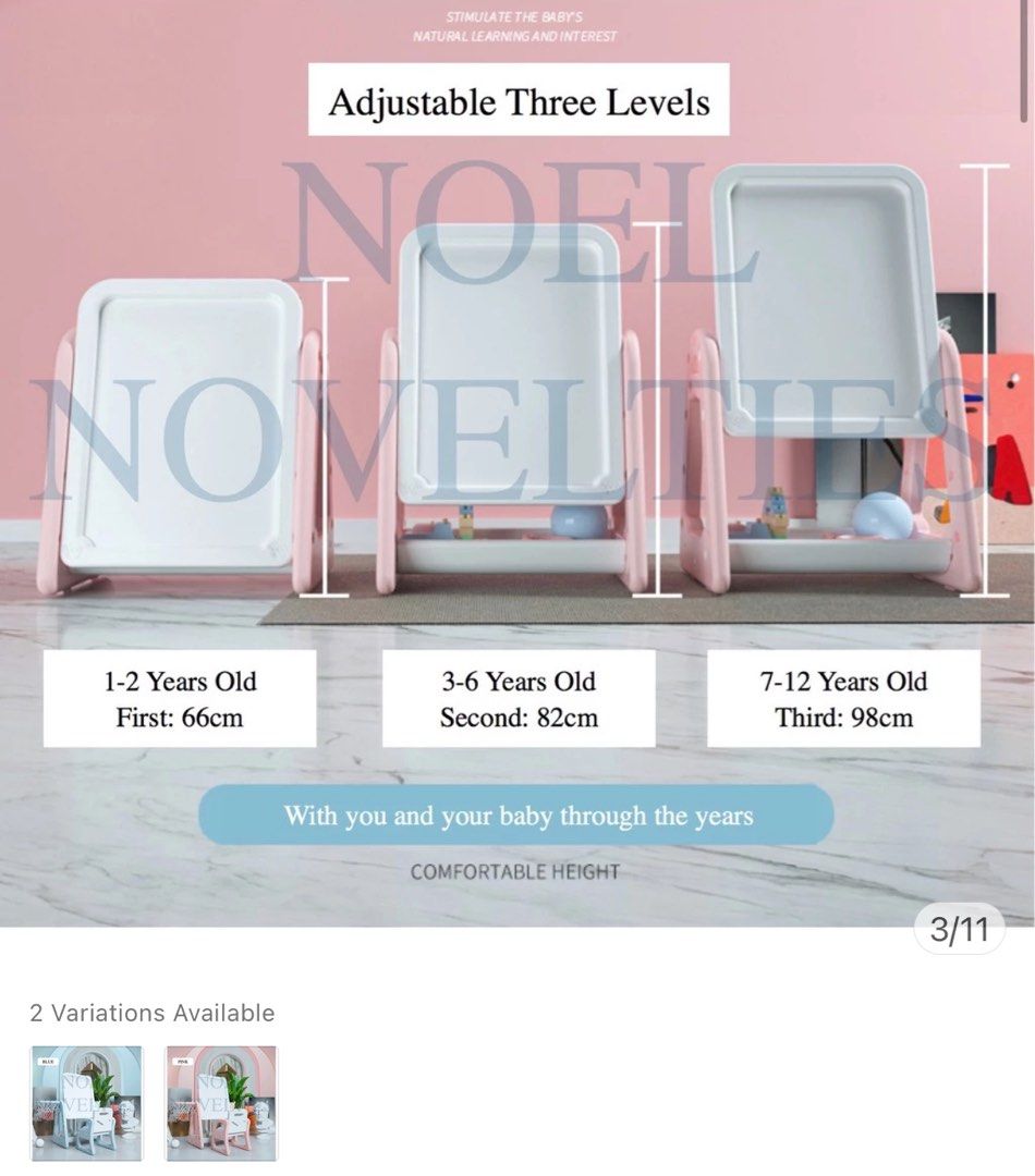 Dual Whiteboard and Blackboard with Chair (Category: Kids Tables & Chairs) located in Cainta. Submitted by jes_fac (Listing ID 1319891613, Image 2). Description: Color: baby blue Some accessories are missing with discount for sure buyer .