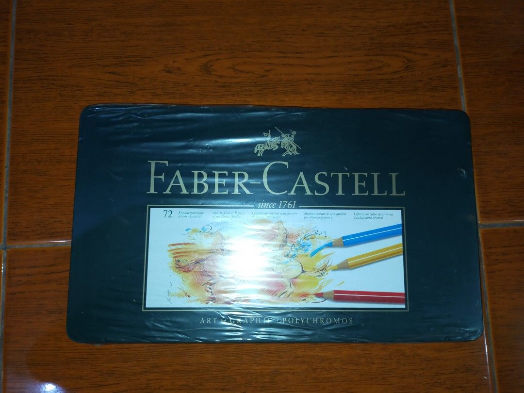 Faber-Castell 72 pieces Polychromos (Category: Stationery & School Supplies) located in Caloocan City. Submitted by softsancha (Listing ID 1319932590, Image 1). Description: Faber-Castell 72 pieces Polychromos 11 00 71 100% Authentic Made in Germany 72 PCs. color pencils Metal case Art & Graphic NOTE: The metal case is a bit rusty since it's the old version of Faber. Still, the pencils are in best quality. *STRICTLY NO CANCELLATION OF ORDER*.