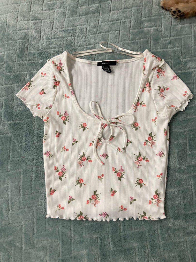 Forever 21 white floral top online