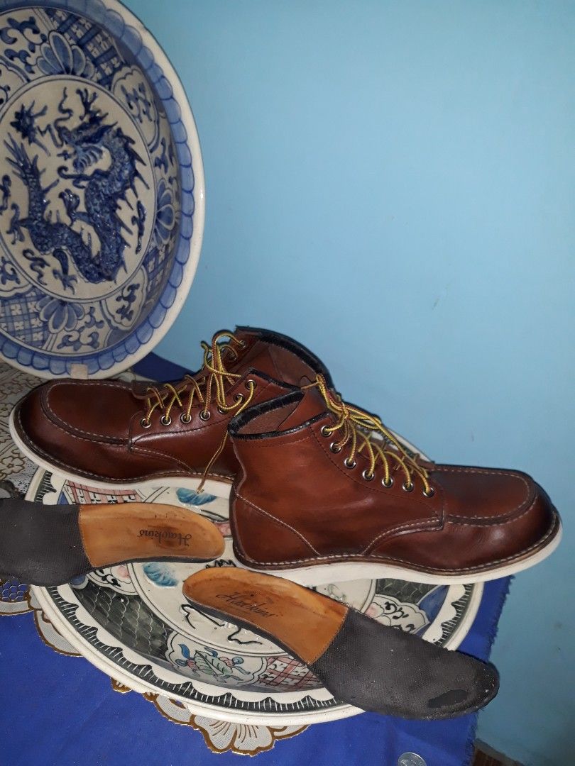 HAWKINS MOC TOE BOOTS BROWN MOCTOE LEATHER SIZE 40