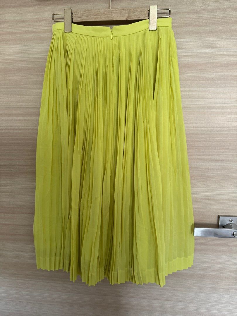 J crew yellow pleated skirt outlet