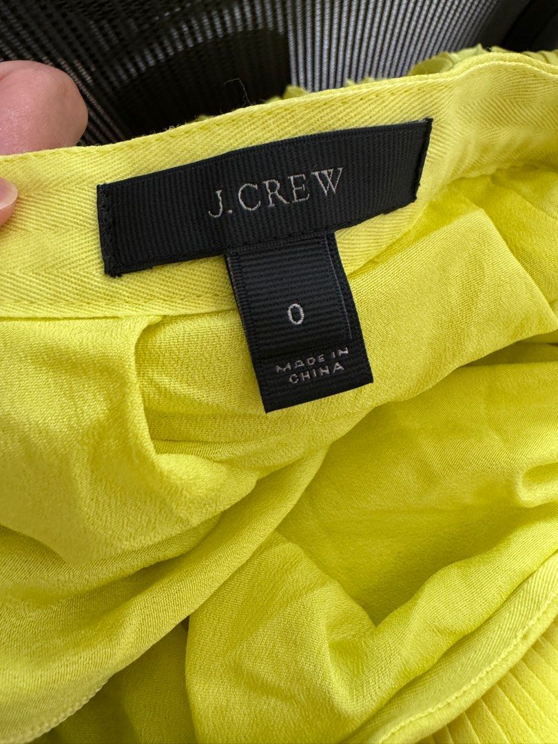 J.Crew Pleated Skirt Neon Yellow