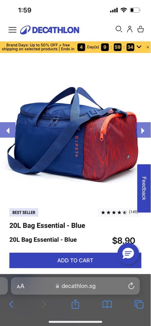Kipsta Duffel Bag Sports Equipment Other Sports Equipment and Supplies on Carousell