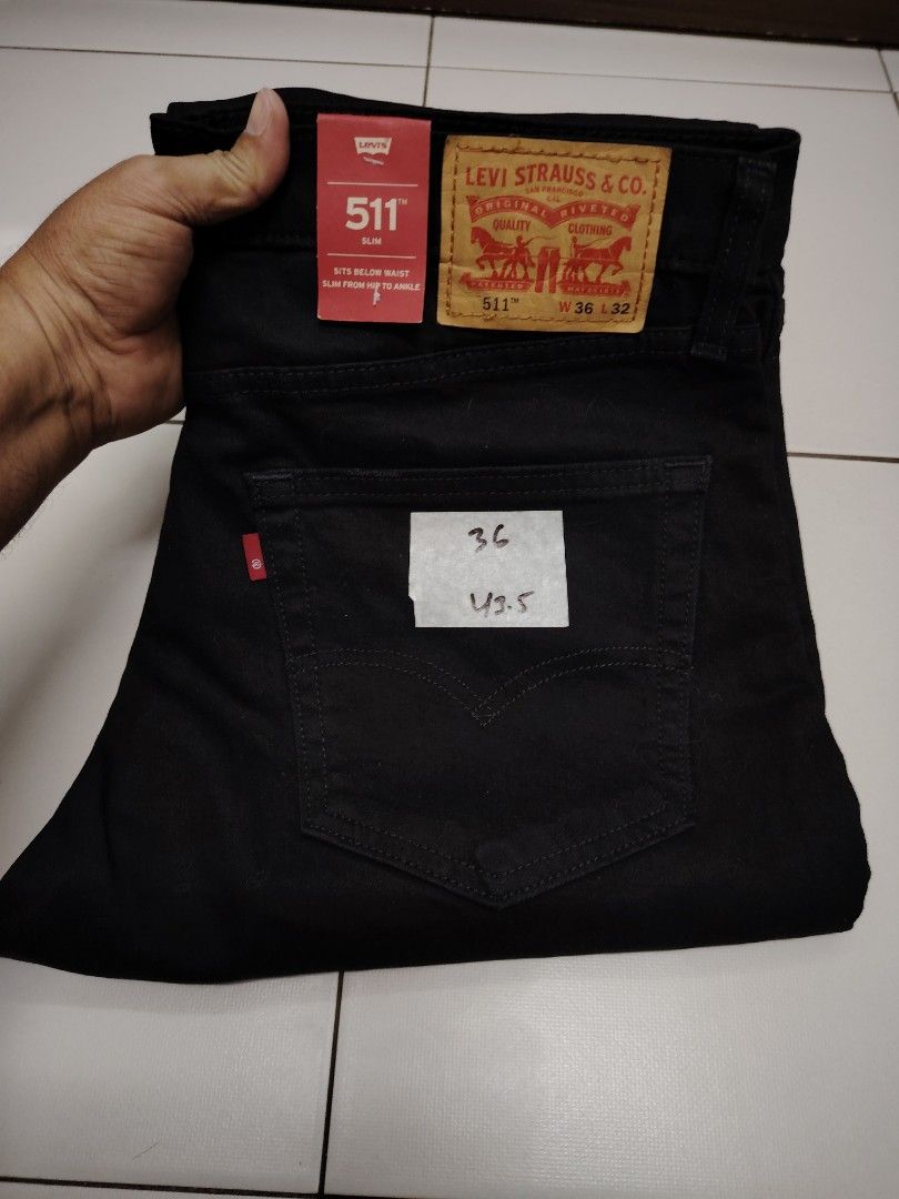 Levis 511 Superblack Distressed Stretch W36 L32 Men s Fashion Bottoms Jeans on Carousell