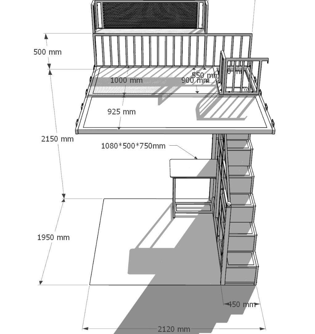 Loft bed /Loft platform customize singapore, Furniture & Home Living