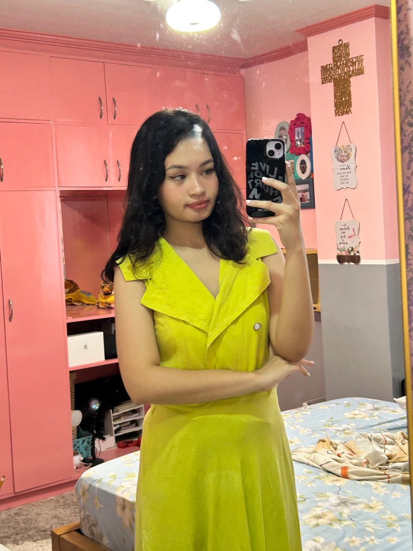 Yellow aesthetic dress deals