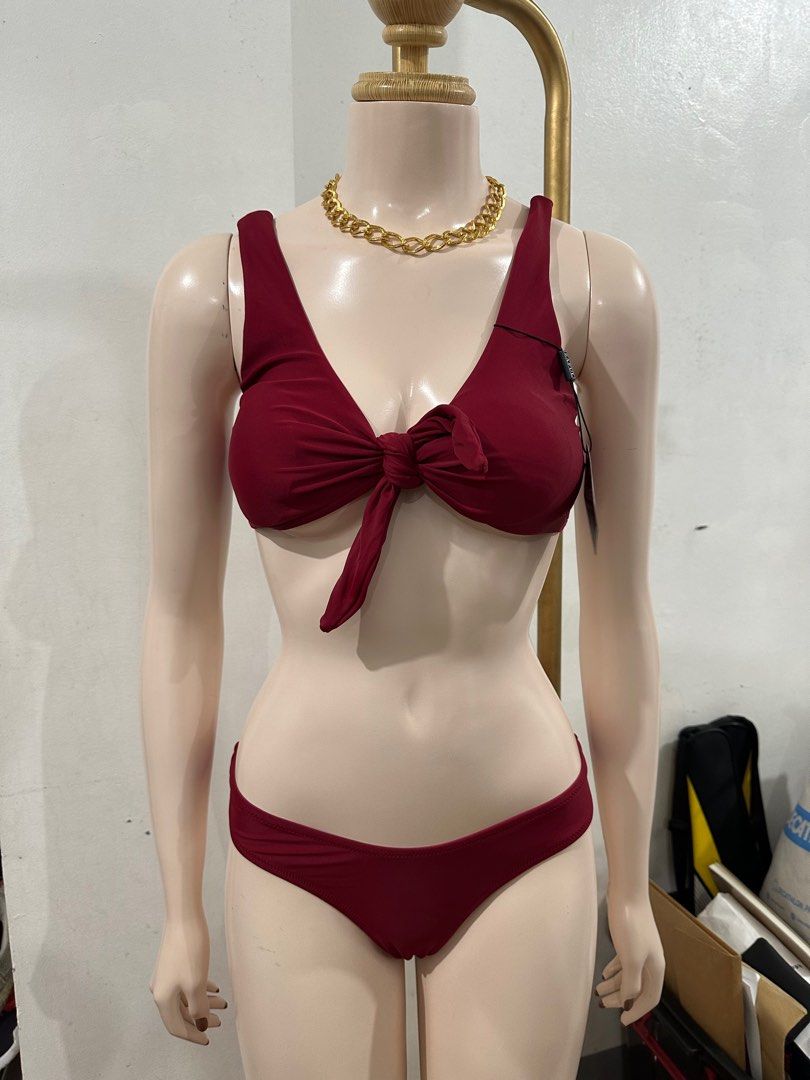 Maroon two piece swimsuit deals