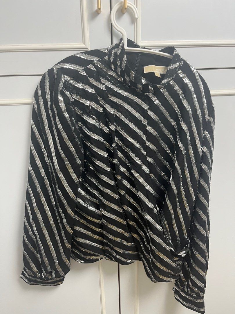 michaelkors michael kors mk blouses black and silver Carousell