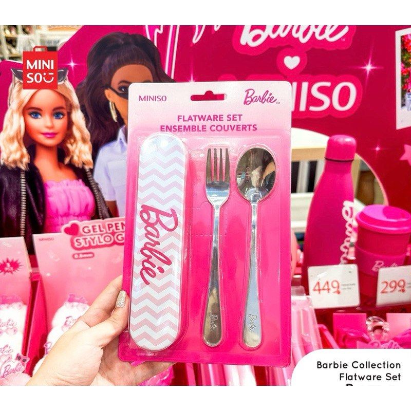 MINISO x Barbie Collection Flatware Set (Category: Dinnerware & Cutlery) located in Manila. Submitted by pretty.in.pink.82 (Listing ID 1319899669, Image 1). Description: New Never opened Original.
