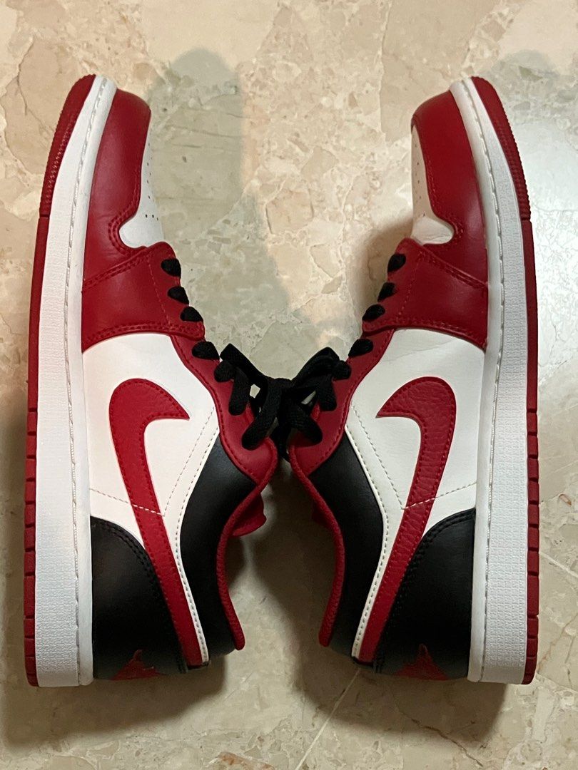 Nike Air Jordan 1 Low UK7 US8 White Gym Red Black Men s Fashion Footwear Sneakers on Carousell