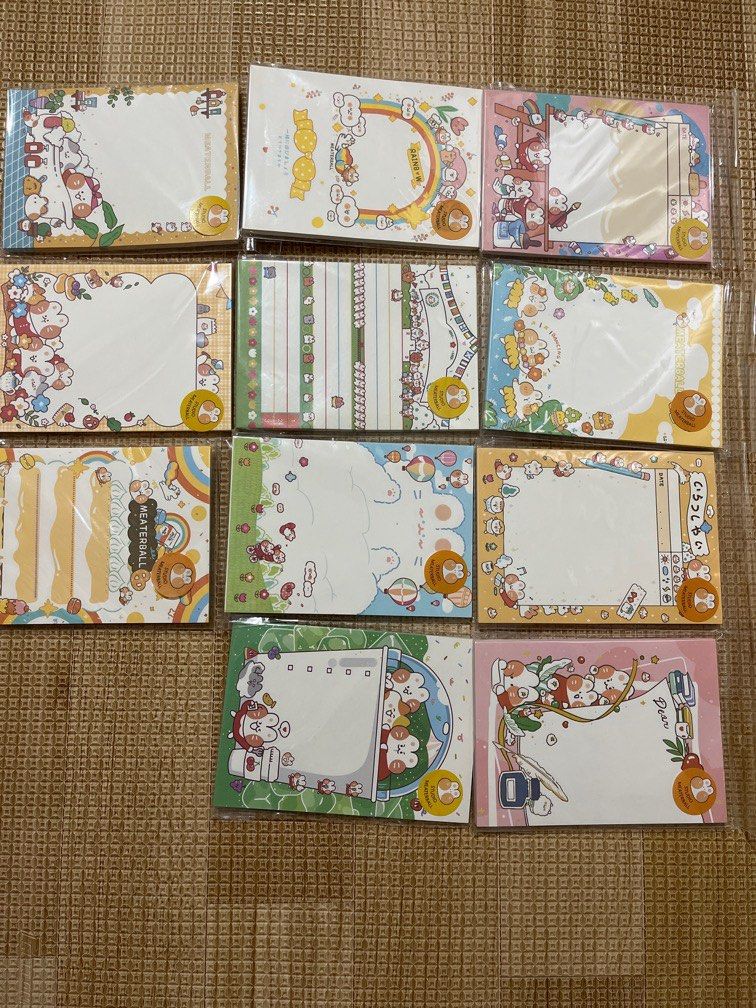 Notepad (Category: Stationery & School Supplies) located in Singapore. Submitted by meowmee_ (Listing ID 1320026177, Image 1). Description: each set comes with 50 sheets if you buy more than 3, i will give a random glitter highlighter..