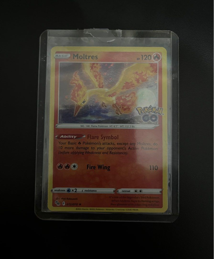 Pokemon Card - Moltres Holo Pokemon Go (Category: Raw Singles) located in Taguig. Submitted by mattv77 (Listing ID 1320007648, Image 1). Description: 25 php NM/M condition Toploader included Taguig/One Ayala Location Shipping via gogoexpress, lalamove or other delivery apps.