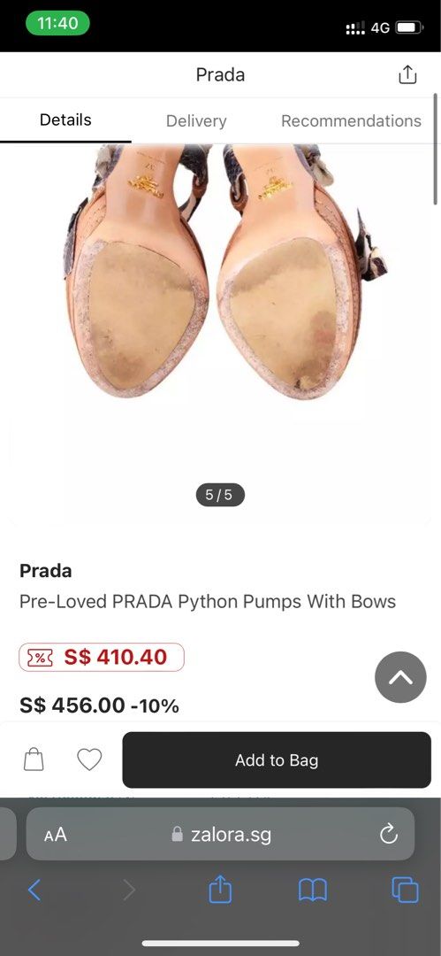 Prada python heels sandals (Category: Heels) located in Singapore. Submitted by laura2202 (Listing ID 1319962131, Image 3). Description: .