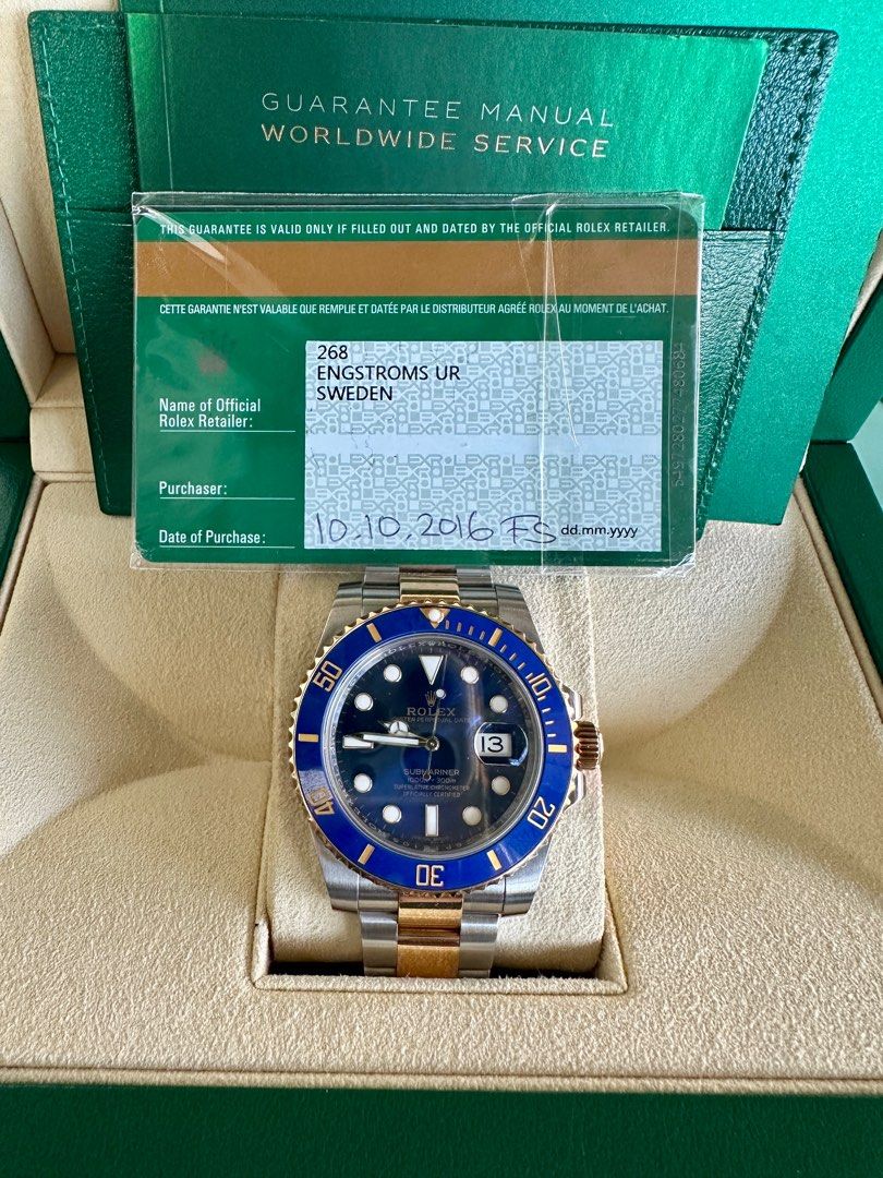 Rolex 40mm Submariner 2016 (Category: Luxury Watches) located in Davao. Submitted by rayneebel (Listing ID 1320037715, Image 2). Description: The Rolex Submariner 2016 *2 tone Bluesy *40mm *comes with box & cards.