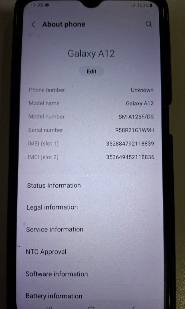 Samsung galaxy a12 (Category: Samsung) located in Quezon City. Submitted by bellemarketing (Listing ID 1320026299, Image 1). Description: Samsung galaxy a12 2nd hand No issues Globe sim Rfs: new phone na For pick up @ q.c.