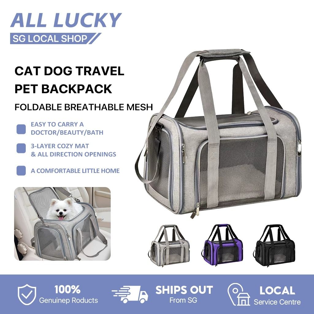 SG Stock] Dog Cats Carrier Bag Soft Side Backpack Cat Pet Carriers