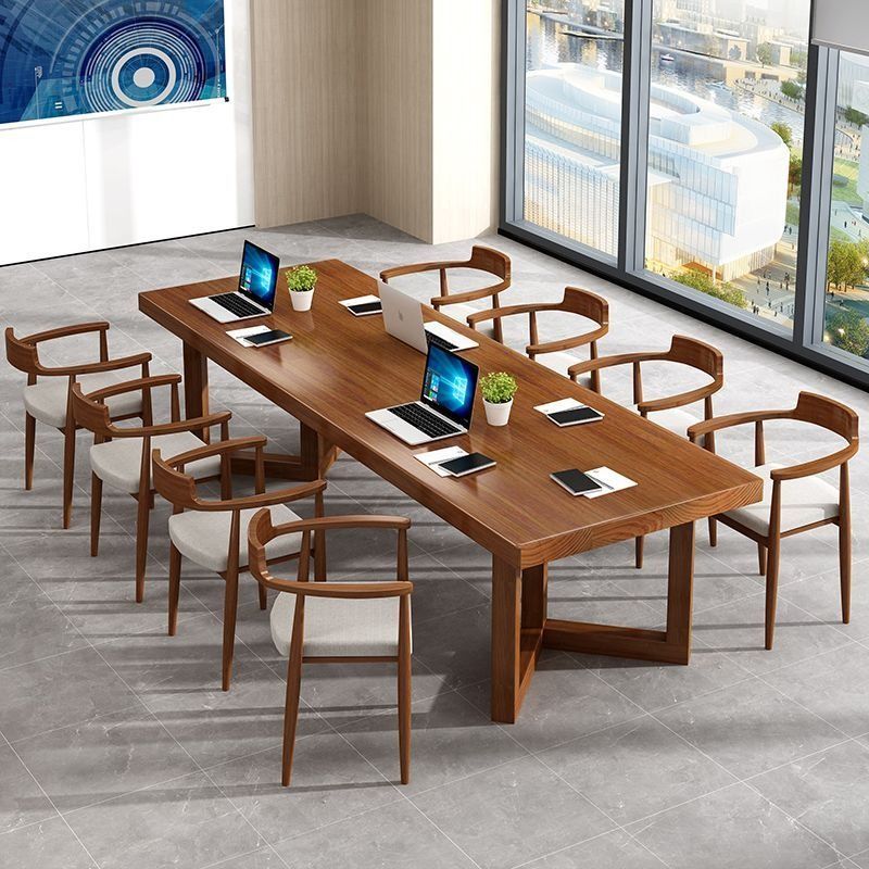 Simple and modern all solid wood office, conference table and chair ...