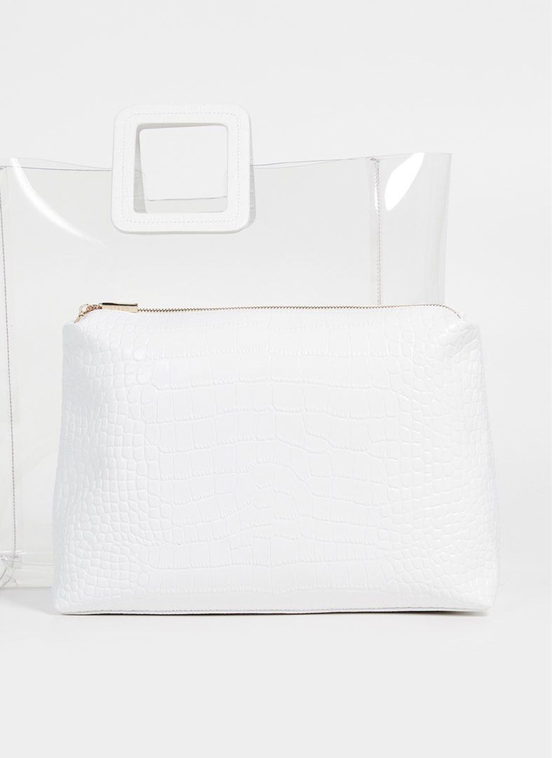 Staud Large Shirley Bag in Cream