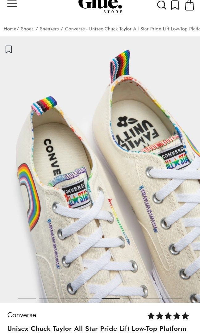 Unisex Chuck Taylor All Star Pride Lift Low Top Platform Sneakers in Egret White Women s Fashion Footwear Sneakers on Carousell
