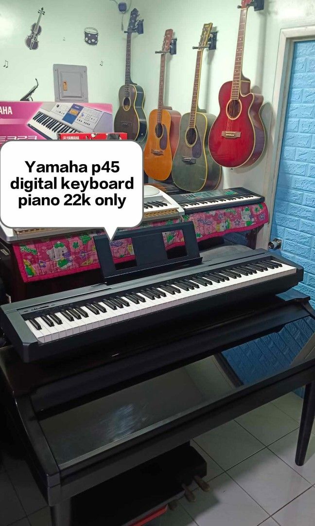 Yamaha P45 Digital Keyboard (Category: Musical Instruments) located in Quezon City. Submitted by gwace1717 (Listing ID 1320055019, Image 1). Description: For Sale Yamaha P45 Digital Keyboard LAHAT Gumagana Ng maayos Walang issue sa touch at tunog 🎻Payment thru cash, bank transfer & Gcash 🚚We do shipping👍via lalamove & transportify 💪Payment first before shipping.... Location: sucat paranaque city Thank you!.