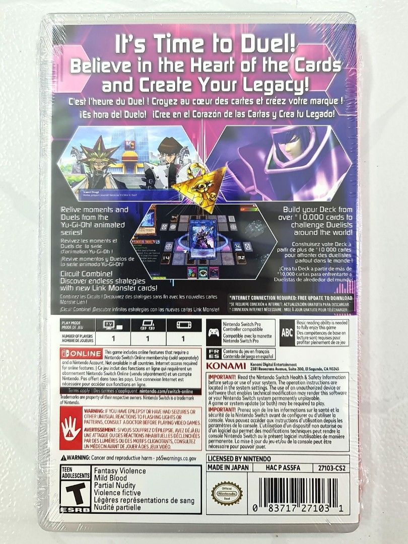 Yu-Gi-Oh! Legacy of the Duelist : Link Evolution c/w 3 Exclusive Cards *Brand New and Sealed* (Teen / Konami / Card/Deck Building Strategy CG Battle) Nintendo Switch Video Game, Video Gaming, Video Yu-Gi-Oh! Legacy of the Duelist : Link Evolution c/w 3 Exclusive Cards *Brand New and Sealed* (Teen / Konami / Card/Deck Building Strategy CG Battle) Nintendo Switch Video Game, Video Gaming, Video