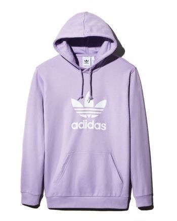 Adidas Trefoil Hoodie Light Purple Men s Fashion Tops Sets Hoodies on Carousell