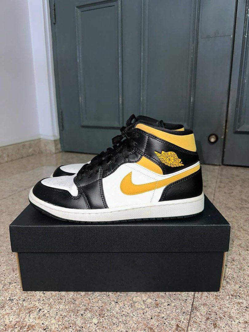 black and yellow low top 1s