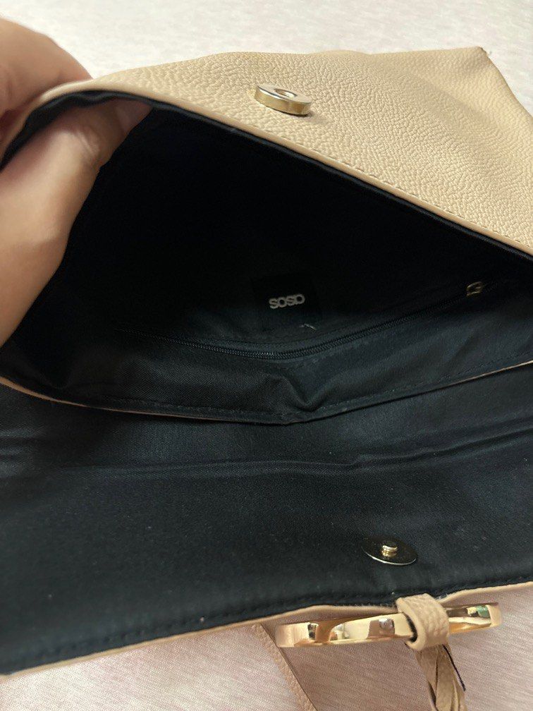 Nude clutch bag asos top