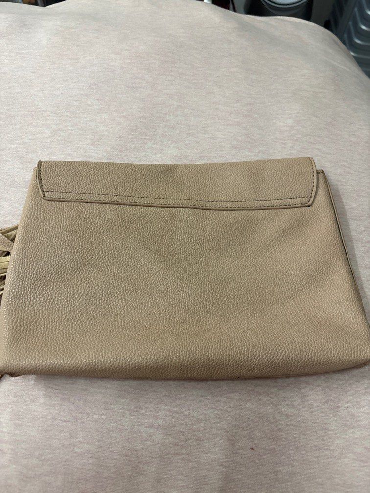 ASOS clutch in nude